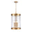 Atlas Lighting Mendoza 12.75'' Wide 4Lt Pendant, Brushed Gold/Clear