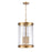 Atlas Lighting Mendoza 12.75'' Wide 4Lt Pendant, Brushed Gold/Clear