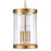 Atlas Lighting Mendoza 12.75'' Wide 4Lt Pendant, Brushed Gold/Clear
