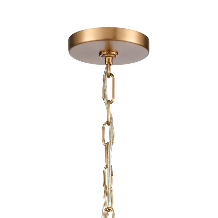 Atlas Lighting Mendoza 12.75'' Wide 4Lt Pendant, Brushed Gold/Clear
