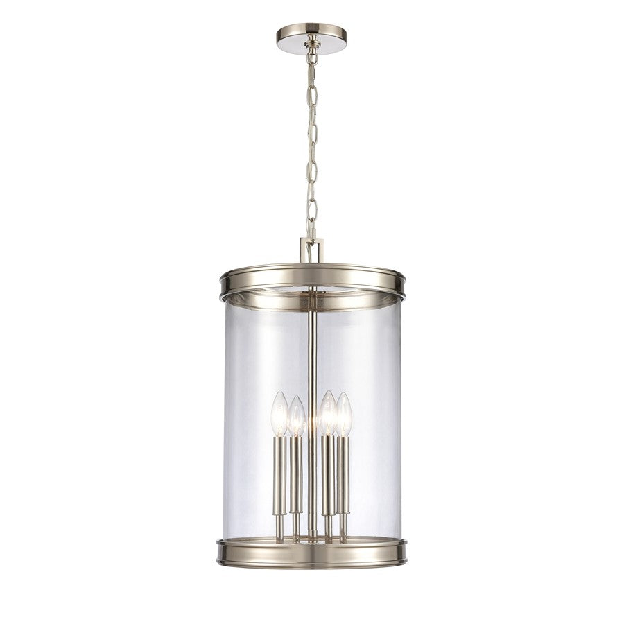 Atlas Lighting Mendoza 12.75'' Wide 4Lt Pendant, Nickel/Clear