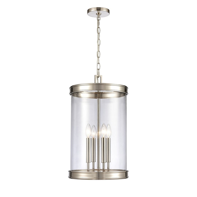 Atlas Lighting Mendoza 12in 4-Light Pendant | Traditional Polished Nickel and Clear Glass | Kitchen Island & Dining Room | Model CL11801-NK