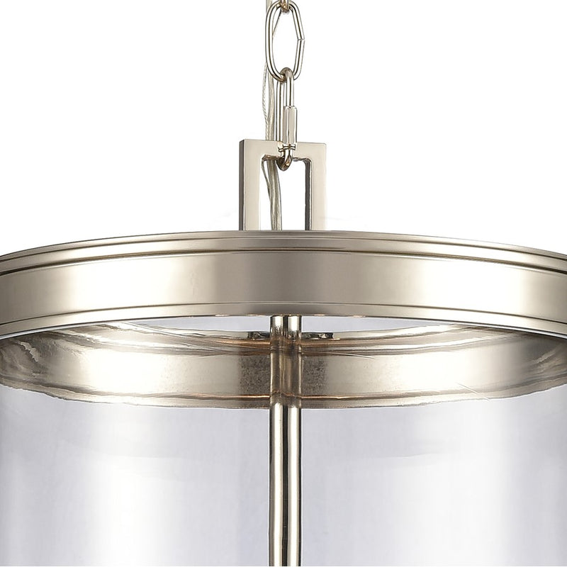 Atlas Lighting Mendoza 12in 4-Light Pendant | Traditional Polished Nickel and Clear Glass | Kitchen Island & Dining Room | Model CL11801-NK