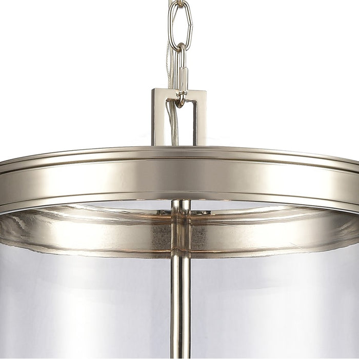 Atlas Lighting Mendoza 12.75'' Wide 4Lt Pendant, Nickel/Clear