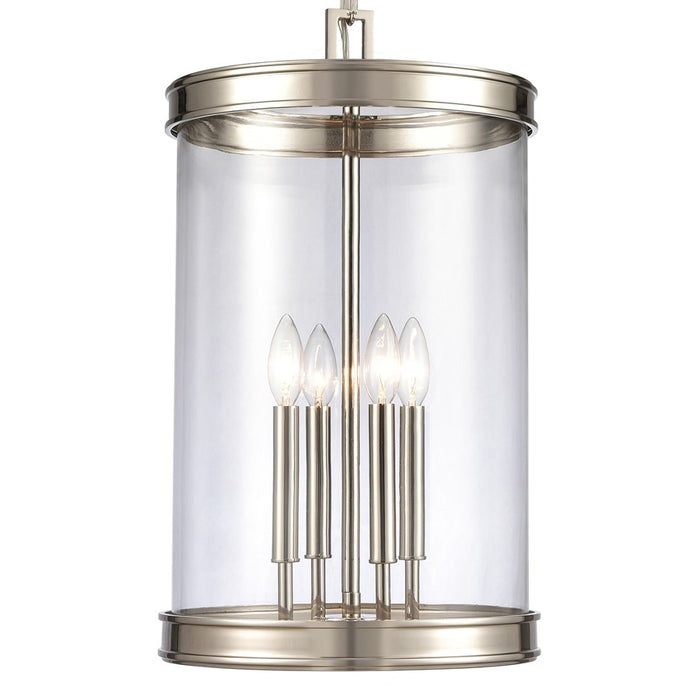 Atlas Lighting Mendoza 12.75'' Wide 4Lt Pendant, Nickel/Clear