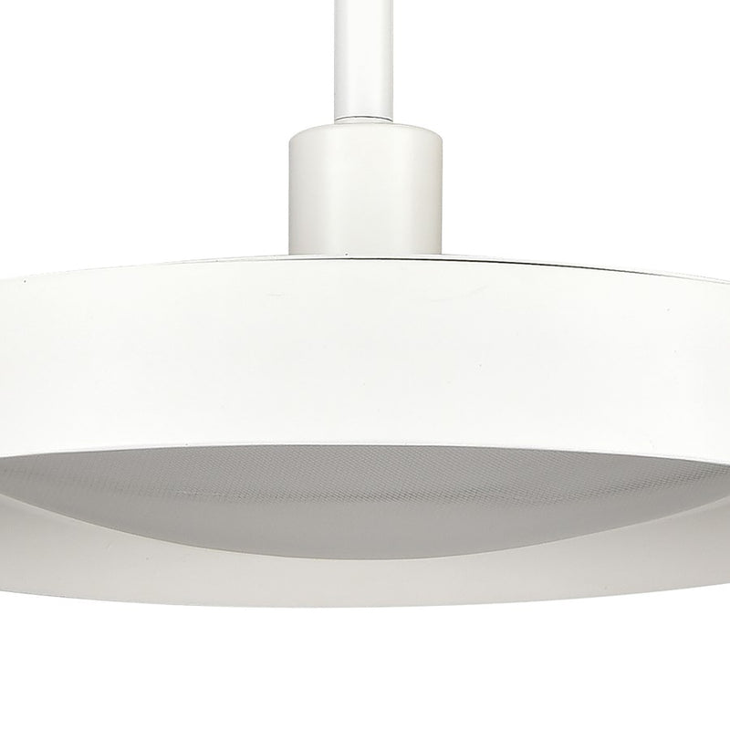 Atlas Lighting Nancy 12in 1-Light Integrated LED Pendant | Modern Matte White Metal and White Glass | Kitchen Island & Dining Room | Model CL11803-WH