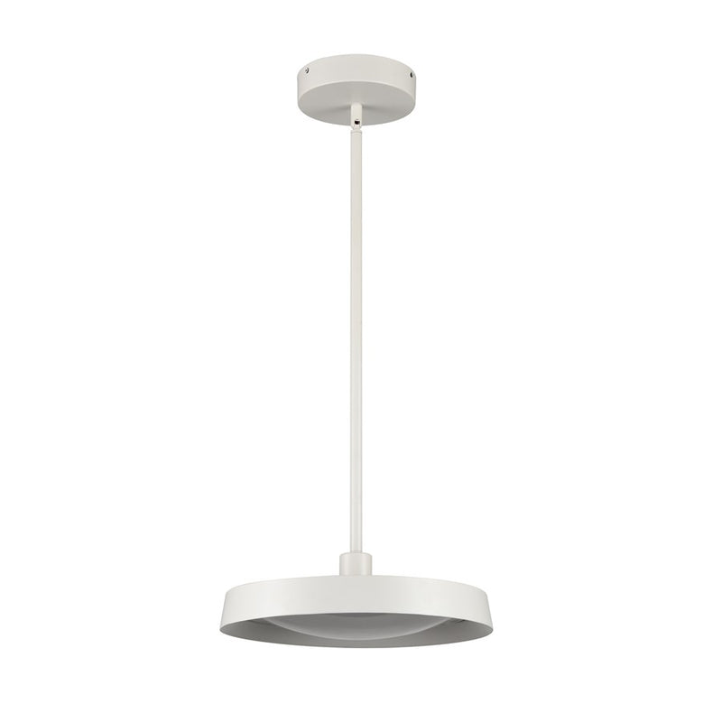 Atlas Lighting Nancy 14in 1-Light Integrated LED Pendant | Modern Matte White Metal and White Glass | Kitchen Island & Dining Room | Model CL11804-WH