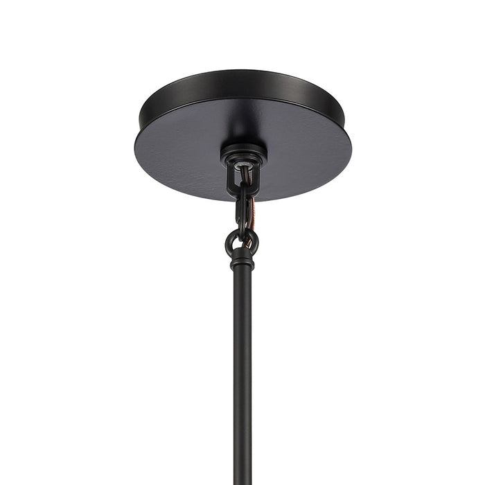 Atlas Lighting Open Louvers 10''W 1Lt Pendant, Matte Black/Clear