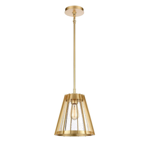Atlas Lighting Open Louvers 10'' Wide 1Lt Pendant, Gold/Clear