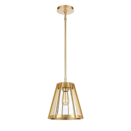 Atlas Lighting Open Louvers 10'' Wide 1Lt Pendant, Gold/Clear