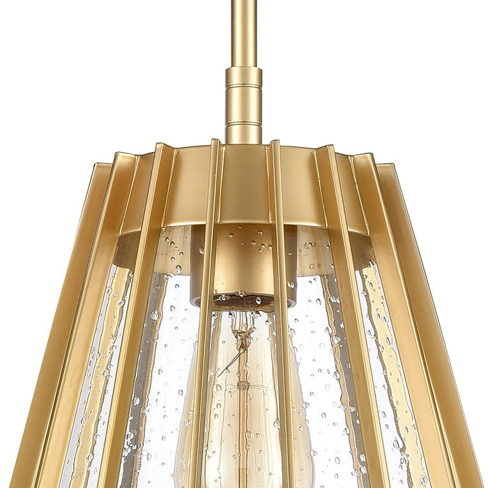 Atlas Lighting Open Louvers 10'' Wide 1Lt Pendant, Gold/Clear