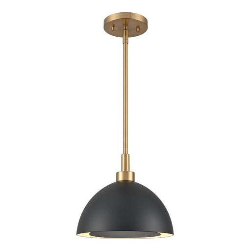 Atlas Lighting Pelham 10''W 2Lt Pendant, Satin Brass/Matte Black