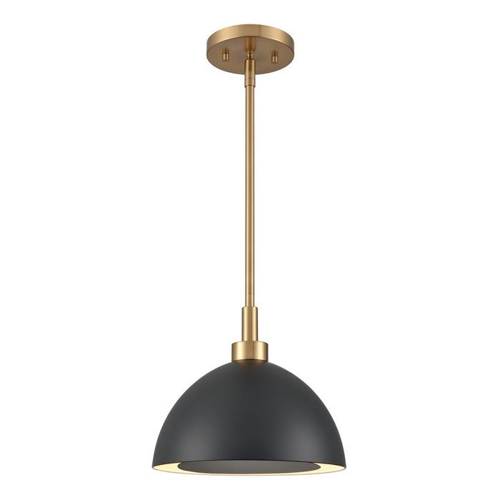 Atlas Lighting Pelham 10''W 2Lt Pendant, Satin Brass/Matte Black