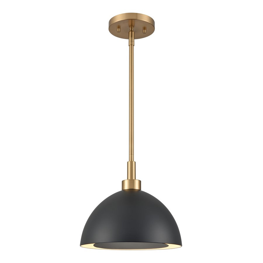 Atlas Lighting Pelham 10''W 2Lt Pendant, Satin Brass/Matte Black
