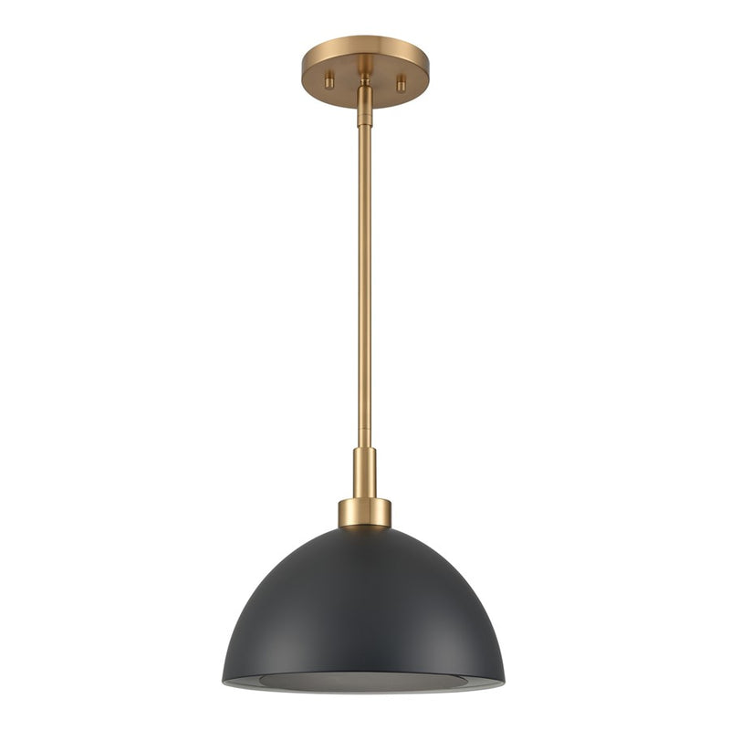 Atlas Lighting Pelham 10in 2-Light Pendant | Industrial Satin Brass and Matte Black Metal | Kitchen Island & Dining Room | Model CL11810-BK