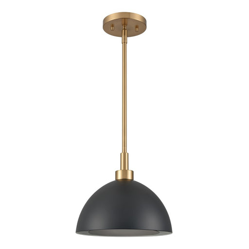 Atlas Lighting Pelham 10''W 2Lt Pendant, Satin Brass/Matte Black