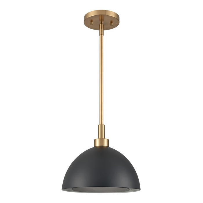 Atlas Lighting Pelham 10''W 2Lt Pendant, Satin Brass/Matte Black
