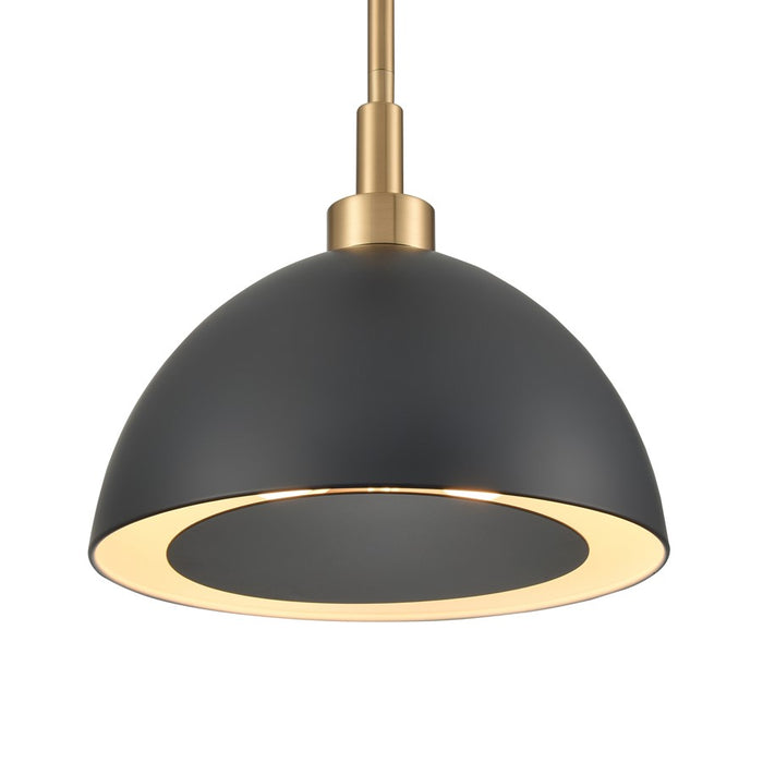 Atlas Lighting Pelham 10''W 2Lt Pendant, Satin Brass/Matte Black
