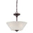 Atlas Lighting Pittman 15'' Wide 2Lt Pendant, Sienna Bronze/White
