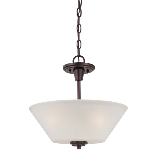 Atlas Lighting Pittman 15'' Wide 2Lt Pendant, Sienna Bronze/White