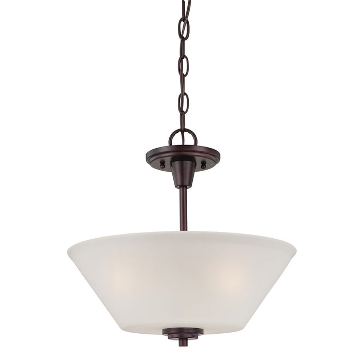 Atlas Lighting Pittman 15'' Wide 2Lt Pendant, Sienna Bronze/White