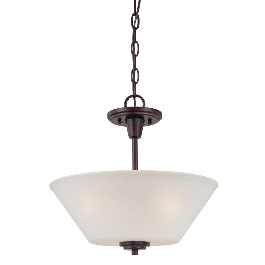 Atlas Lighting Pittman 15'' Wide 2Lt Pendant, Sienna Bronze/White