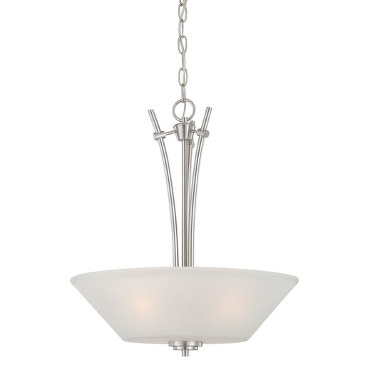 Atlas Lighting Pittman 18'' Wide 3Lt Pendant, Brushed Nickel/White