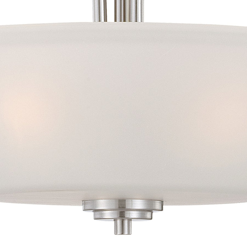 Atlas Lighting Pittman 18'' Wide 3Lt Pendant, Brushed Nickel/White