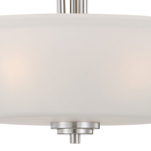 Atlas Lighting Pittman 18'' Wide 3Lt Pendant, Brushed Nickel/White