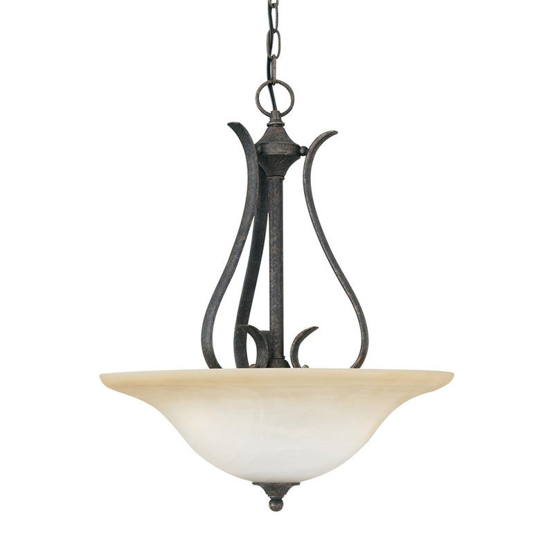 Atlas Lighting Prestige 18in 3-Light Pendant | Traditional Sable Bronze and Amber Glass | Dining Room & Kitchen Island | Model CL11816-BZ
