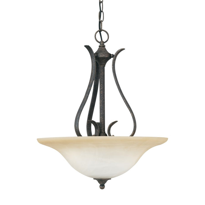 Atlas Lighting Prestige 18'' Wide 3Lt Pendant, Sable Bronze/Amber