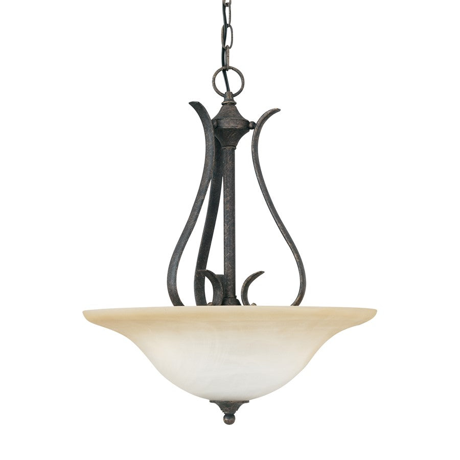 Atlas Lighting Prestige 18'' Wide 3Lt Pendant, Sable Bronze/Amber
