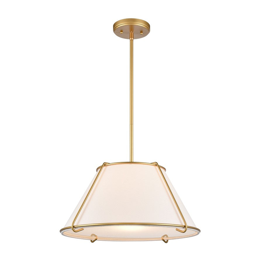 Atlas Lighting Regalia 18'' Wide 1Lt Pendant, Natural Brass/White