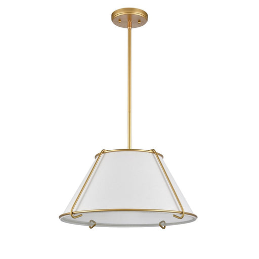 Atlas Lighting Regalia 18'' Wide 1Lt Pendant, Natural Brass/White