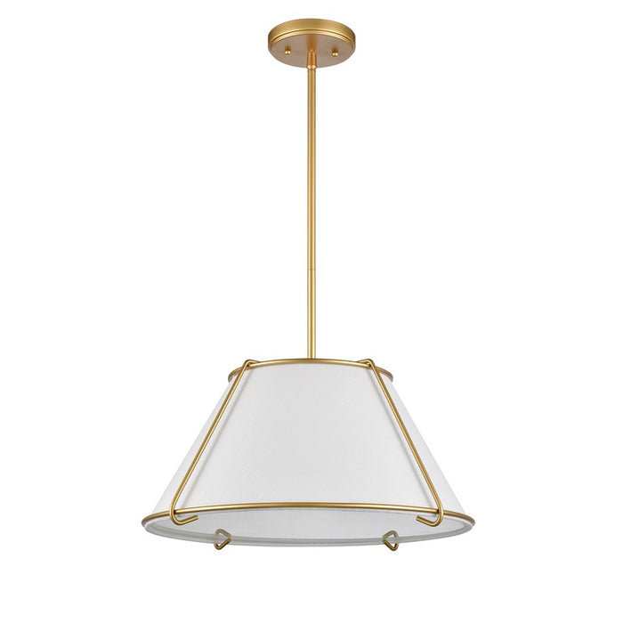 Atlas Lighting Regalia 18'' Wide 1Lt Pendant, Natural Brass/White