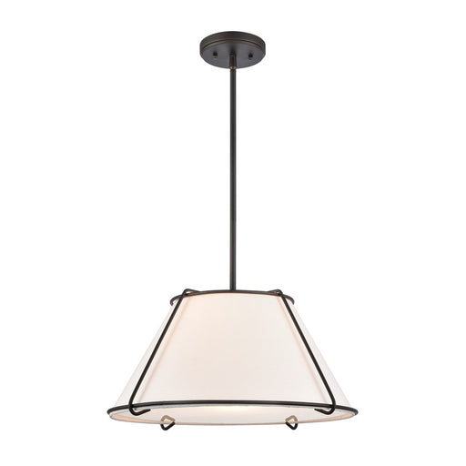 Atlas Lighting Regalia 18''W 1Lt Pendant, Oil Rubbed Bronze/White