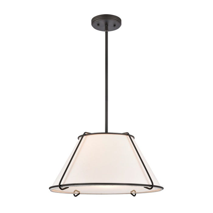 Atlas Lighting Regalia 18''W 1Lt Pendant, Oil Rubbed Bronze/White