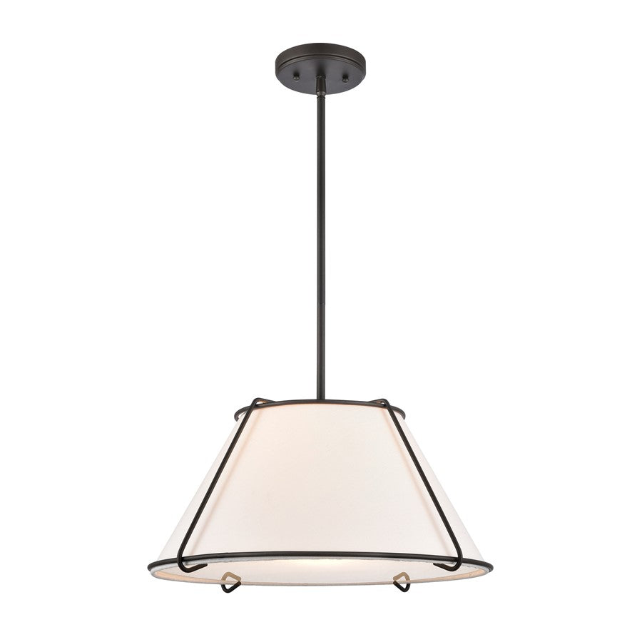 Atlas Lighting Regalia 18''W 1Lt Pendant, Oil Rubbed Bronze/White
