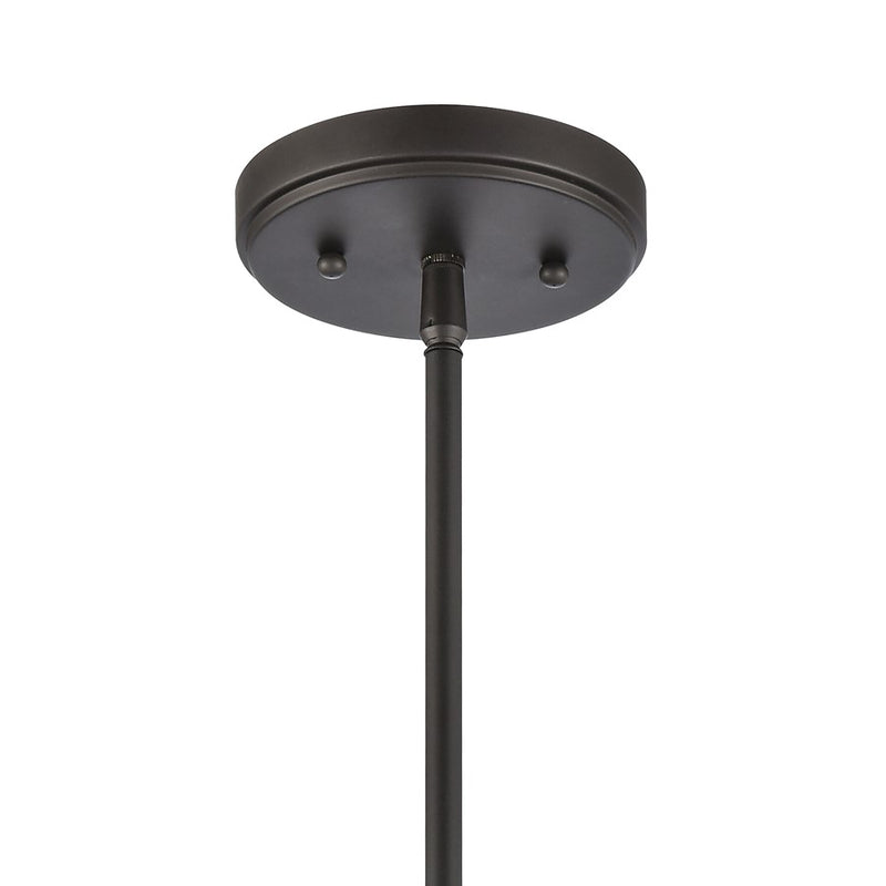 Atlas Lighting Regalia 18in 1-Light Pendant | Transitional Oil Rubbed Bronze and White Linen Fabric Shade | Kitchen Island | Model CL11817-BZ