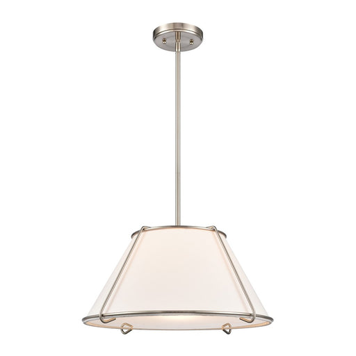 Atlas Lighting Regalia 18'' Wide 1Lt Pendant, Satin Nickel/White