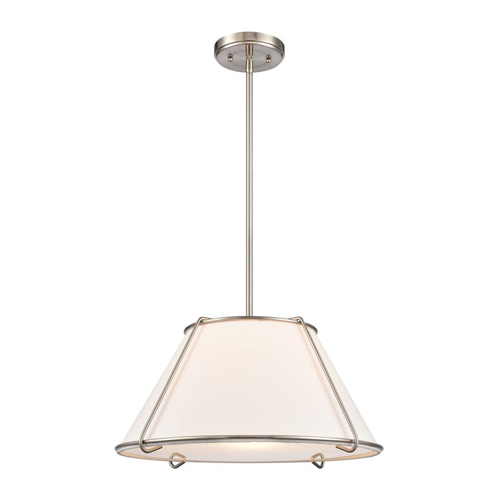 Atlas Lighting Regalia 18'' Wide 1Lt Pendant, Satin Nickel/White