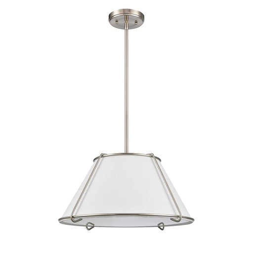 Atlas Lighting Regalia 18'' Wide 1Lt Pendant, Satin Nickel/White