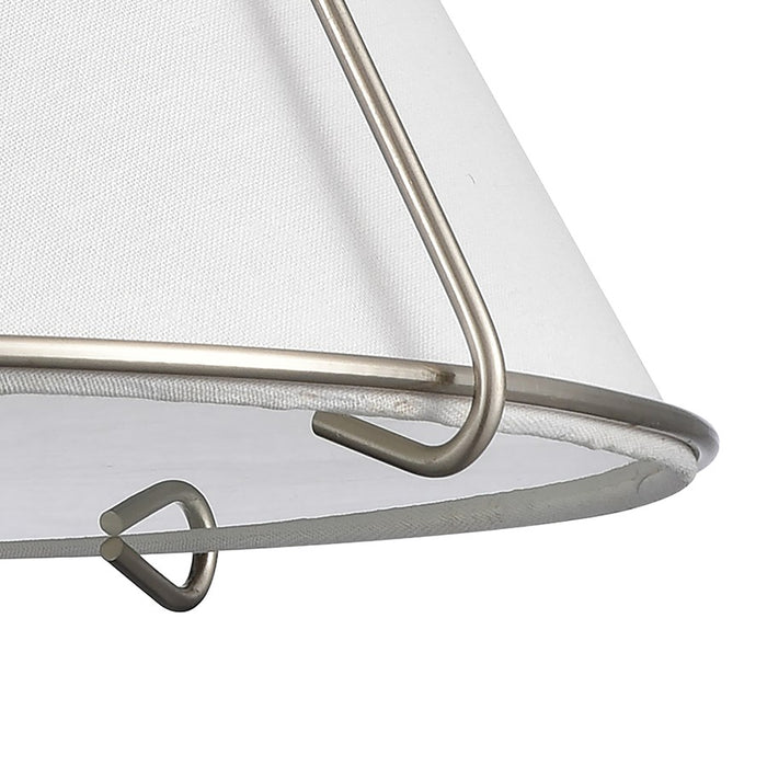 Atlas Lighting Regalia 18'' Wide 1Lt Pendant, Satin Nickel/White