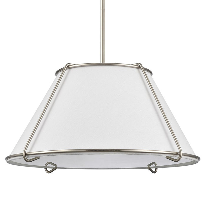Atlas Lighting Regalia 18'' Wide 1Lt Pendant, Satin Nickel/White