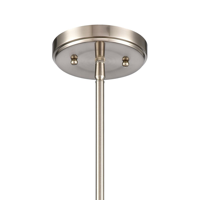 Atlas Lighting Regalia 18'' Wide 1Lt Pendant, Satin Nickel/White