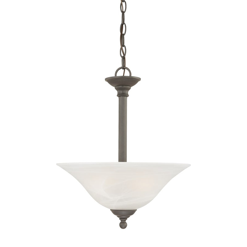 Atlas Lighting Riva 16in 3-Light Pendant | Transitional Painted Bronze and White Glass | Kitchen Island & Dining Room | Model CL11818-BZ
