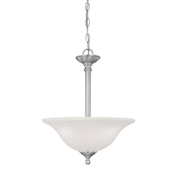 Atlas Lighting Riva 16'' Wide 3Lt Pendant, Brushed Nickel/White