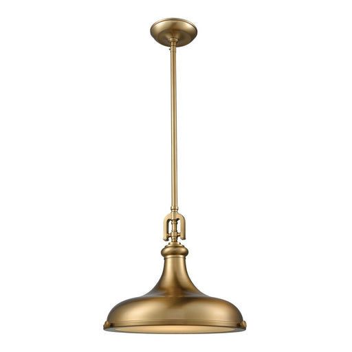 Atlas Lighting Rutherford 15'' Wide 1Lt Pendant, Satin Brass/Brass
