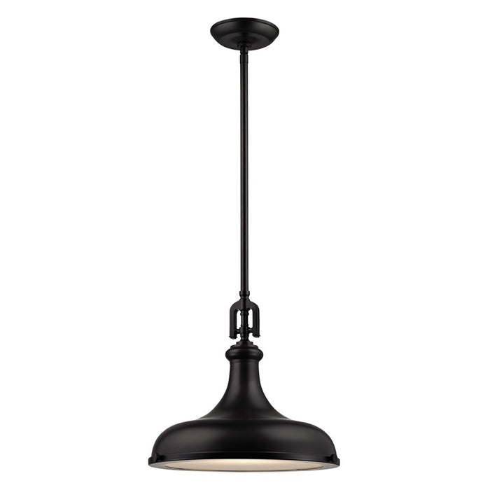 Atlas Lighting Rutherford 15'' Wide 1Lt Pendant, Bronze/Bronze