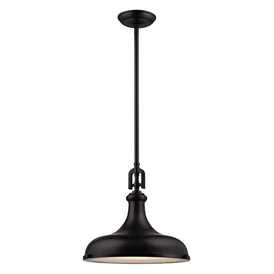 Atlas Lighting Rutherford 15'' Wide 1Lt Pendant, Bronze/Bronze